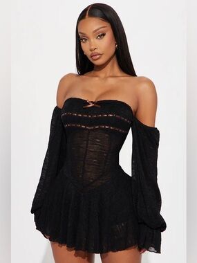 Fashion Nova Damsel In Distress Romper Mini Dress